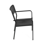 Zahradní židle, kov, plast, černá, AZC-H1021 BK