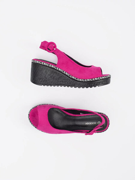 Dámské sandály na klínku FL1628 Fuchsie - GOODIN fuchsie 39