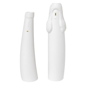 Räder Set váziček Father and Mother, bílá barva, porcelán