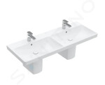 VILLEROY & BOCH - Avento Dvojumyvadlo nábytkové 1200x470 mm, s přepadem, otvory pro baterie, CeramicPlus, Stone White 4A23CKRW