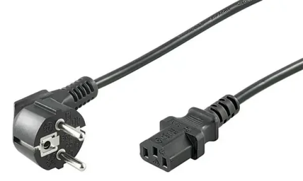 MicroConnect Síťový napájecí kabel Schuko 90° úhel - C13 3m černá (PE010430)