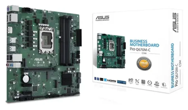 ASUS PRO Q670M-C-CSM / Základní deska / Intel Q670 / LGA 1700 / 4x DDR5 / PCIe x16 / LAN 1Gb / mATX (90MB19E0-M2EAYC)