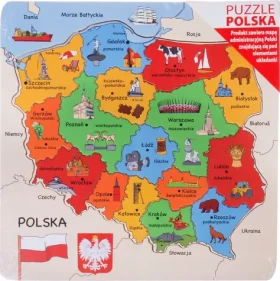 Daffi dřevěné puzzle mapa Polsko