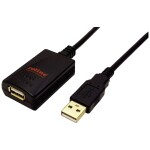 Roline 12.04.1089 USB 2.0 aktivní prodlužovací adaptér černý (black), prodlužovací, USB 2.0, 5m, USB A(M), naUSB A (F)