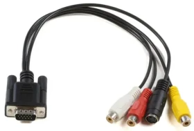 MicroConnect Kabel VGA (M) - RCA + S-Video (F) 0.3m černá (MONGGSV)
