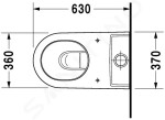 DURAVIT - Starck 2 Stojící WC kombi mísa, WonderGliss, bílá 21450900001