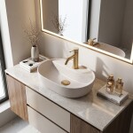 REA - Umyvadlo na desku Aura 42 Sandy REA-U3226