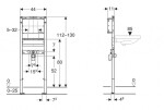 GEBERIT - Duofix Předstěnová instalace pro umyvadlo, 112-130 cm, pro nástěnné armatury pod omítku, úzké provedení 111.274.00.2