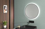 CERANO - Koupelnové LED zrcadlo Velo, kovový rám - černá matná - Ø 60 CER-NT8232H60