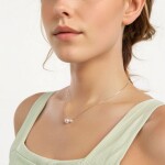Elenys pozlacený choker náhrdelník s mořskými perlami 18K bílé zlato