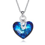 Exkluzivní náhrdelník Swarovski Elements Katherine Blue - srdce, Modrá 40 cm + 5 cm (prodloužení)