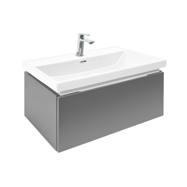 Koupelnová skříňka s umyvadlem a baterií SAT Feel 60x30x44,8 cm antracit mat SATFEEL60ANTU4BA SATFEEL60ANTU4BA