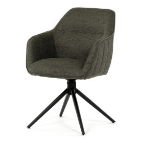 Židle jídelní a konferenční, zelená látka, černé kovové nohy, otočný mechanismus