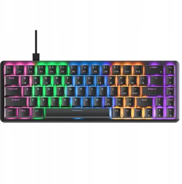 Rampage Rebel Blue switch černá / herní klávesnice / mechanická / Blue Switch / USB / US Layout (REBEL-BLACKBS)