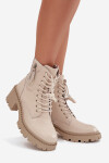 Kožené dámské kotníkové boty na klínu vyhřívané Vinceza 86418 béžové 38