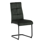 Židle jídelní, zelený samet, černá pohupová podnož