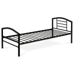 Postel jednolůžková 90x200 cm, kovová černý lesk