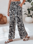 Dámské kalhoty ze široké látky TROPICAL SUN černé FashionStreet UY2634 XL
