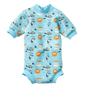 Splash About Baby neoprén body Happy Nappy - Zvířátka modrá, velikost: L (6-14 měs)