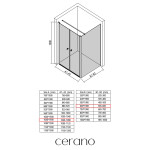 CERANO - Sprchový kout Antelo L - L/P - 6 mm - chrom, transparentní sklo - 104x60 - otočný CER-666613
