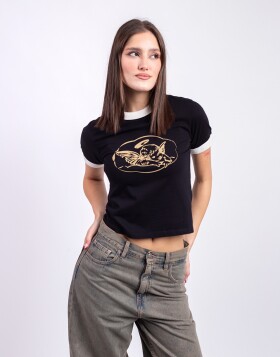 Tričko Carhartt WIP W' S/S Reminiscing Ringer T-Shirt Black heavy stone wash