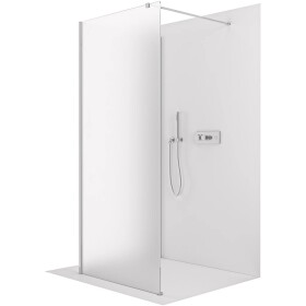 CERANO Sprchová zástěna Walk-in Onyx Corner Cube L/P - 8 mm - hranatá vzpěra - chrom, mléčné sklo - 90x80x200 cm