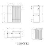 CERANO - Umyvadlová skříňka pro WC Sofia - černá matná - 49,5x62x25 CER-670741