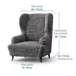 Bielastické potahy VITTORIA šedá křeslo ušák (š. 60 - 110 cm)
