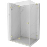 MEXEN/S - Lunar-F L sprchový kout skládací dveře levá 100 x 80, transparent, zlato kartáčovaná 836L-100-080-55-00-L