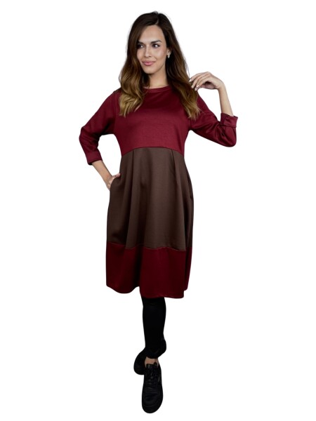 HOSH Mikinové šaty Calista Velikost: UNI, Barva: Vínová