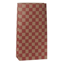 Maileg Papírový sáček Checker Powder/Red 30,5 cm – set 5 kusů, červená barva, papír