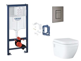 GROHE - Rapid SL Set předstěnové instalace, klozetu, sedátka SoftClose, tlačítka Skate Cosmopolitan a sady pro vhazování tablet, kartáčovaný Hard Graphite SANI11BB5138