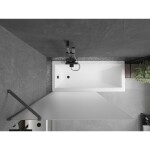 MEXEN/S - Next vanová zástěna FIX 100 x 150, dekor, grafit metal 895-100-000-00-30-95