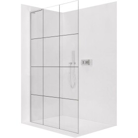CERANO Sprchová zástěna Walk-in Onyx L-levá vzpěra - 8 mm - chrom, industriální sklo - 110x200 cm