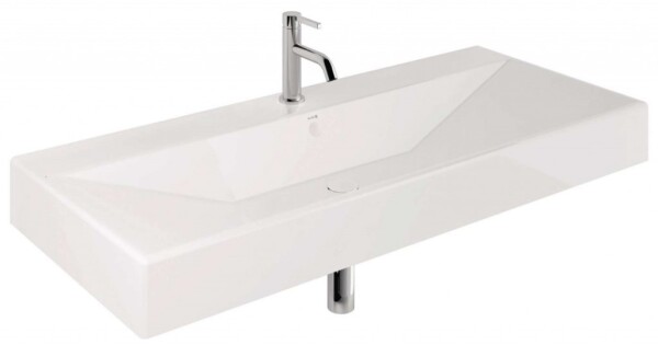 KLUDI - Resa Umyvadlo 121x51 cm, s přepadem, s otvorem pro baterii, lesklá bílá 59WW12143