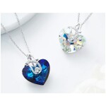Exkluzivní náhrdelník Swarovski Elements Courtney Blue - srdce, Modrá 40 cm + 5 cm (prodloužení)