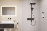 HANSGROHE - Raindance Alive Q Sprchový set s termostatem, 21x34 cm, 3 proudy, EcoSmart, kartáčovaný černý chrom 24591340