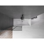 MEXEN/S - Velar L dvoukřídlá posuvná vanová zástěna 95 x 150, grafit, grafit kartáčovaná 896-095-003-41-66