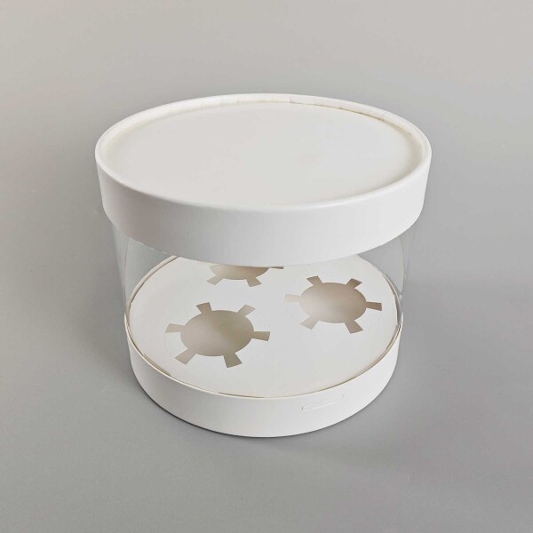 Cake star Plastový kulatý box na cupcakes nebo Bento dort bílý 1 patro (na 3ks)