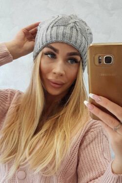Fleecová čepice Sylwia K244 světle šedá UNI