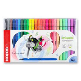 Fixy Kores K-Beats - střední hrot, šíře M - 26 barev (vč. 8 pastelových a 4 neonových)