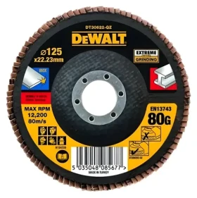 DeWalt / Lamelový brusný kotouč / P80 / 125×22,2 mm (DT30622)