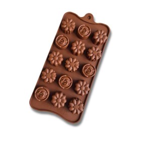 Cesil Cesil Silikonová forma na čokoládu Květiny 20 x 10,7 cm