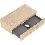 MEXEN/S - Rivel koupelnová skříňka pod umyvadlo 90 cm s deskou, 1 šuplík, reliéf , dub 91A20-09023-1-BFC81