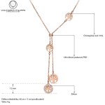 Ocelový náhrdelník se zirkony Francisca Gold - strom života, Zlatá 40 cm + 5 cm (prodloužení)