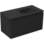 MEXEN/S - Orio koupelnová skříňka 90 cm s umyvadlem Vela pravá, 1S, 1D, černá mat 91A13-09047-3-BBFF71-W23P71