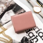 Trendy dámská mini kožená peněženka Haidis, růžová