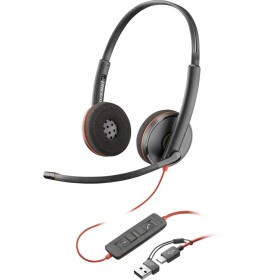 HP Poly Blackwire C3220 Sluchátka Over Ear kabelová, 8X228AA, stereo, černá