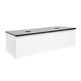 Koupelnová skříňka s kamennou krycí deskou SAT B-WAY 119x30x45 cm bílá lesk BWAY120WTK BWAY120WTK