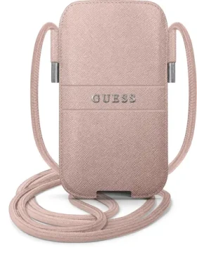 Pouzdro Guess Bag Saffiano Strap růžové